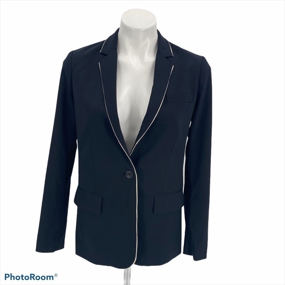 RAG & BONE Black & Ivory Single Breasted Blazer Size 0 - Picture 2 of 9